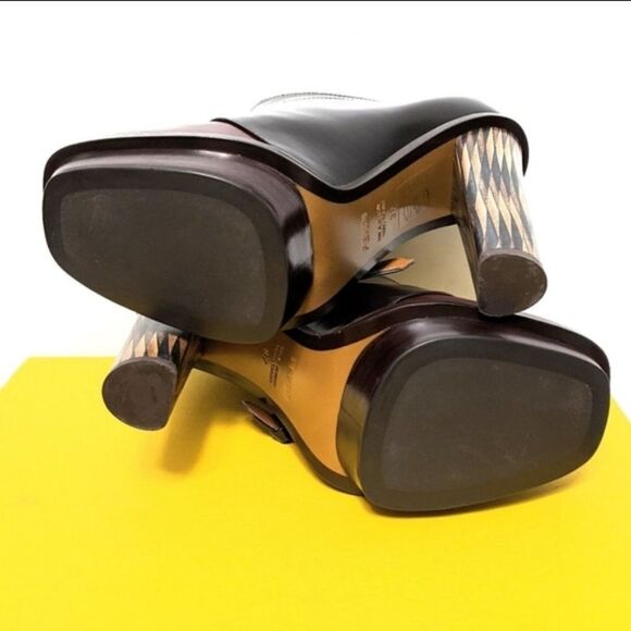 NIB FENDI Platform Monk Strap Leather Ankle Boots 37 - Picture 6 of 10